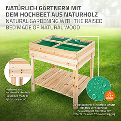 ECD Germany Jardinière sur Pied avec Etagère de Rangement, 80x60x80cm, Bois d'Épicéa, Bac Potager Surélevée, Résistant aux Intempéries, 4 Bacs à Plantes Herbes Aromatiques Légumes, pour Jardin Balcon pas cher