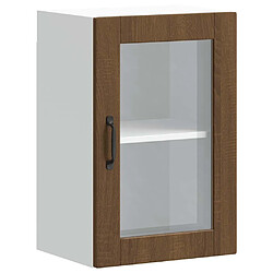 vidaXL Armoire murale de cuisine et porte en verre Porto chêne marron