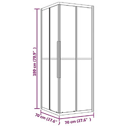 vidaXL Cabine de douche ESG dépoli 70x70x180 cm pas cher