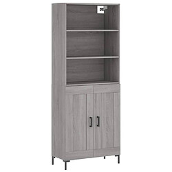 vidaXL Buffet haut Sonoma gris 69,5x34x180 cm Bois d'ingénierie