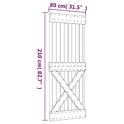 vidaXL Porte coulissante et kit de quincaillerie 80x210 cm pin massif pas cher