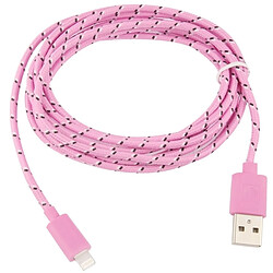 Acheter Wewoo Câble rose pour iPhone 6 et 6 Plus, 6s 6s Plus, 5 5S 5C de charge de transfert de données USB en nylon de style 2m,