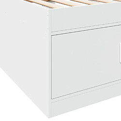 Vidaxl Lit de jour avec tiroirs blanc 75x190 cm bois d'ingénierie pas cher