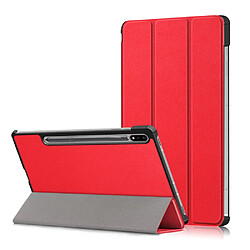 Etui en PU avec support tri-pliure rouge pour votre Samsung Galaxy Tab S7 FE T736