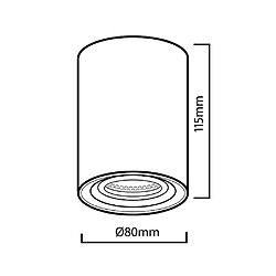 Spot LED en saillies Luminaire GU10 Maclean MCE422 B noir rond pas cher