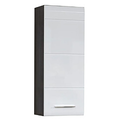 Trendteam Armoire murale de rangement Line blanc et argenté fumé