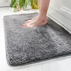 LUUCOZK Tapis de bain antidérapants et absorbantsTapis-Gris-60x90cm