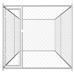 Helloshop26 Chenil extérieur cage enclos parc animaux chien d'extérieur pour chiens 382 x 192 x 185 cm 02_0000350