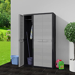 vidaXL Armoire de rangement de jardin avec 4 étagères Noir et gris