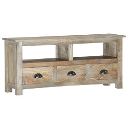 vidaXL Meuble TV 110x30x50 cm Bois massif de manguier