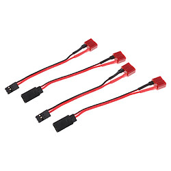 4x T Plug To FUTABA JR Connecteur Adaptateur Mâle/femelle Câble Plomb Pour Pièces RC