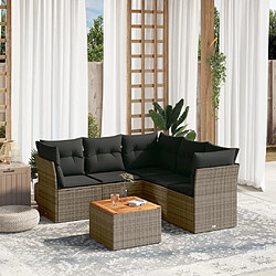 Maison Chic Salon de jardin 6 pcs avec coussins | Ensemble de Table et chaises | Mobilier d'Extérieur gris résine tressée -GKD78192