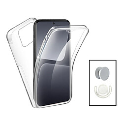 PHONECARE Kit Coque 3x1 360° Impact Protection + 1 GripHolder + 1 Support GripHolder Blanc pour Xiaomi 13 Pro - Transparent/Blanc