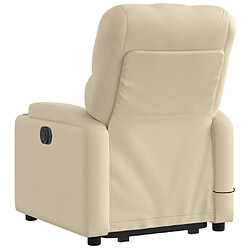 Acheter Maison Chic Fauteuil Relax pour salon, Fauteuil inclinable de massage électrique Crème Tissu -GKD54932