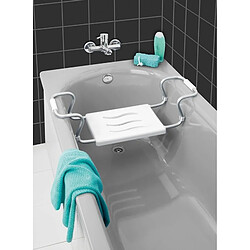 Avis WENKO Siège de Baignoire Secura Extensible, Capacité de Charge 150 kg, Acier, Plastique, Blanc Dimensions 55-65 x 18 x 26 cm