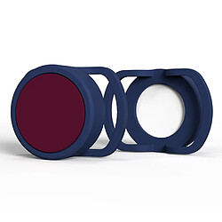 Coque en silicone Traceur anti-fugue pour chien et chat 30mm pour votre Apple AirTag - Bleu nuit/vin rouge