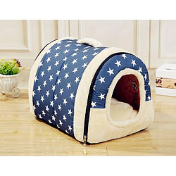 Justgreenbox Lit de maison pour animaux de compagnie pour petits animaux, Bleu, S 35x30x28cM