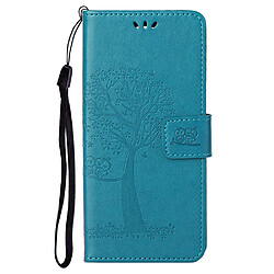 Etui en PU motif hibou et arbre avec support et sangle, bleu pour votre OnePlus Nord CE 2 5G