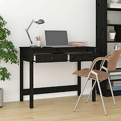 Avis Maison Chic Bureau solide,Table de travail,Bureau d'ordinateur avec tiroirs Noir 100x50x78 cm Bois massif de pin -GKD33118