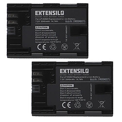 Vhbw EXTENSILO 2x Batteries remplacement pour Canon LP-E6, LP-E6NH pour appareil photo, reflex numérique (2040mAh, 7,2V, Li-ion)