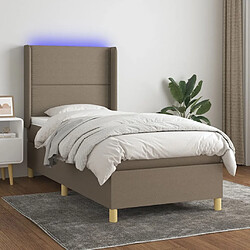 Sommier à lattes,Cadre à lattes de lit pour Adulte matelas et LED Taupe 90x190 cm Tissu -MN87042