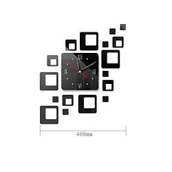 Wewoo Horloge murale Accueil Miroir Surface Autocollant Bureau À Domicile Miroirs Décoratifs 3D Stéréo Acrylique Bloc Combinaison Argent pas cher