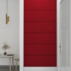 Avis vidaXL Panneaux muraux 12 pcs Rouge bordeaux 90x30 cm Velours 3,24 m²