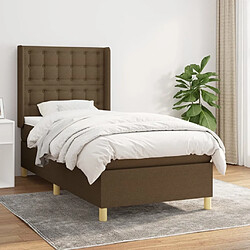 Maison Chic Structures de lit + matelas,Lit à sommier tapissier avec matelas Marron foncé 90x190 cm -MN74884