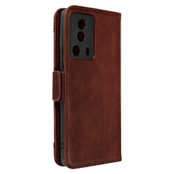 Avizar Étui Folio pour Xiaomi 13 Lite Porte-cartes Amovible Languette magnétique marron