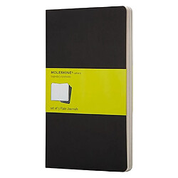 Set de 3 cahiers Moleskine noir 13 x 21 cm ivoire sans quadrillage 80 pages