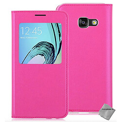 Htdmobiles Housse etui portefeuille s-view pour Samsung Galaxy A3 (2017) + film ecran - ROSE