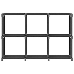 vidaXL Étagère d'affichage 6 cubes Gris 103x30x72,5 cm Tissu