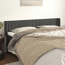 Maison Chic Tête de lit scandinave avec oreilles,meuble de chambre Gris foncé 163x16x78/88 cm Velours -MN93798