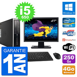 PC HP 8100 Elite SFF Ecran 27" Core i5-650 RAM 4Go Disque 250Go Windows 10 Wifi - Occasion