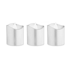 Gift Decor Ensemble de Bougies LED Argenté 3,7 x 3,7 x 5 cm (12 Unités)