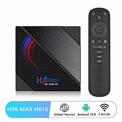 H96 Max H616 Top Box Wifi Double Bande Android 10.0 Tv Box 4 32G 4 32G_Prise Australienne Télécommande G10S