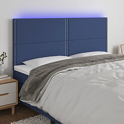 Maison Chic Tête de lit moderne à LED lumineuse pour chambre - Décoration de lit Bleu 180x5x118/128 cm Tissu -MN40526