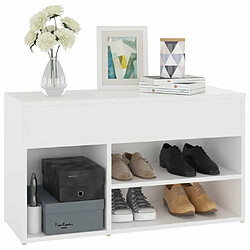 Acheter Maison Chic Banc à chaussures | Meuble de rangement à chaussures Meuble d'Entrée Blanc 80x30x45 cm Aggloméré -MN92626