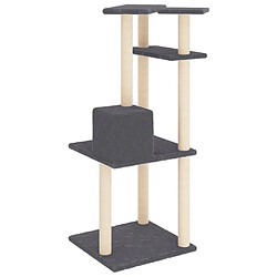 Avis Helloshop26 Arbre à chat meuble tour grimper jouet grattage grattoir escalade plateforme avec griffoirs en sisal foncé 123 cm gris 02_0022651