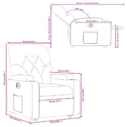 vidaXL Fauteuil inclinable électrique gris clair tissu pas cher