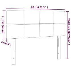 vidaXL Tête de lit à LED Vert foncé 80x5x78/88 cm Velours pas cher