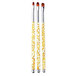 Avis 3X Pointe Pointue Ronde Brosse à Ongles Peinture Brosse Stylo Manucure Nail Art Jaune