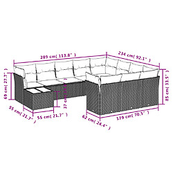 Avis Maison Chic Salon de jardin 11 pcs avec coussins | Ensemble de Table et chaises | Mobilier d'Extérieur noir résine tressée -GKD71369