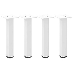 vidaXL Pieds de table basse 4 pcs blanc 30-32 cm acier