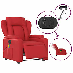 Maison Chic Fauteuil Relax pour salon, Fauteuil de massage inclinable électrique rouge similicuir -GKD29878 pas cher