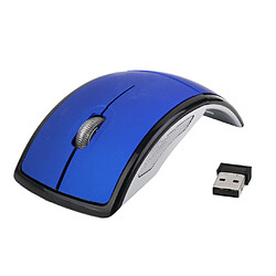 Souris Usb Souris Optique Arc De Pliage Pliable Sans Fil Ordinateur Portable Pc 2.4GHz Bleu