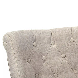 Helloshop26 Fauteuil chaise siège lounge design club sofa salon en style français 2 pcs tissu crème 1102026/3 pas cher