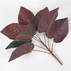 9 têtes artificielles epipremnum aureum diables lierre plante rouge / vert dos rouge dos