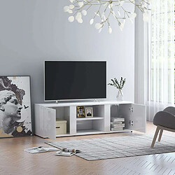 Maison Chic Meuble TV scandinave - Banc TV pour salon Blanc brillant 120x34x37 cm Aggloméré -MN46383