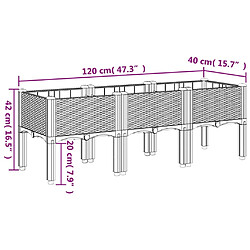 vidaXL Jardinière avec pieds gris clair 120x40x42 cm PP pas cher